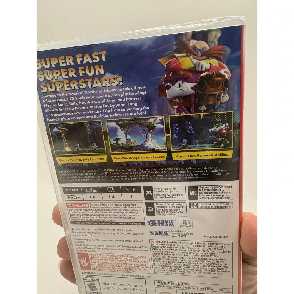Sonic Superstars Nintendo Switch Sealed Sega 2023 Sonic Team Rated E Knuckles